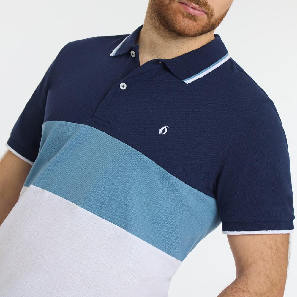 Polera Bloque Color Regular Manga Corta Cuello Piqué Hombre Herald image number 4.0