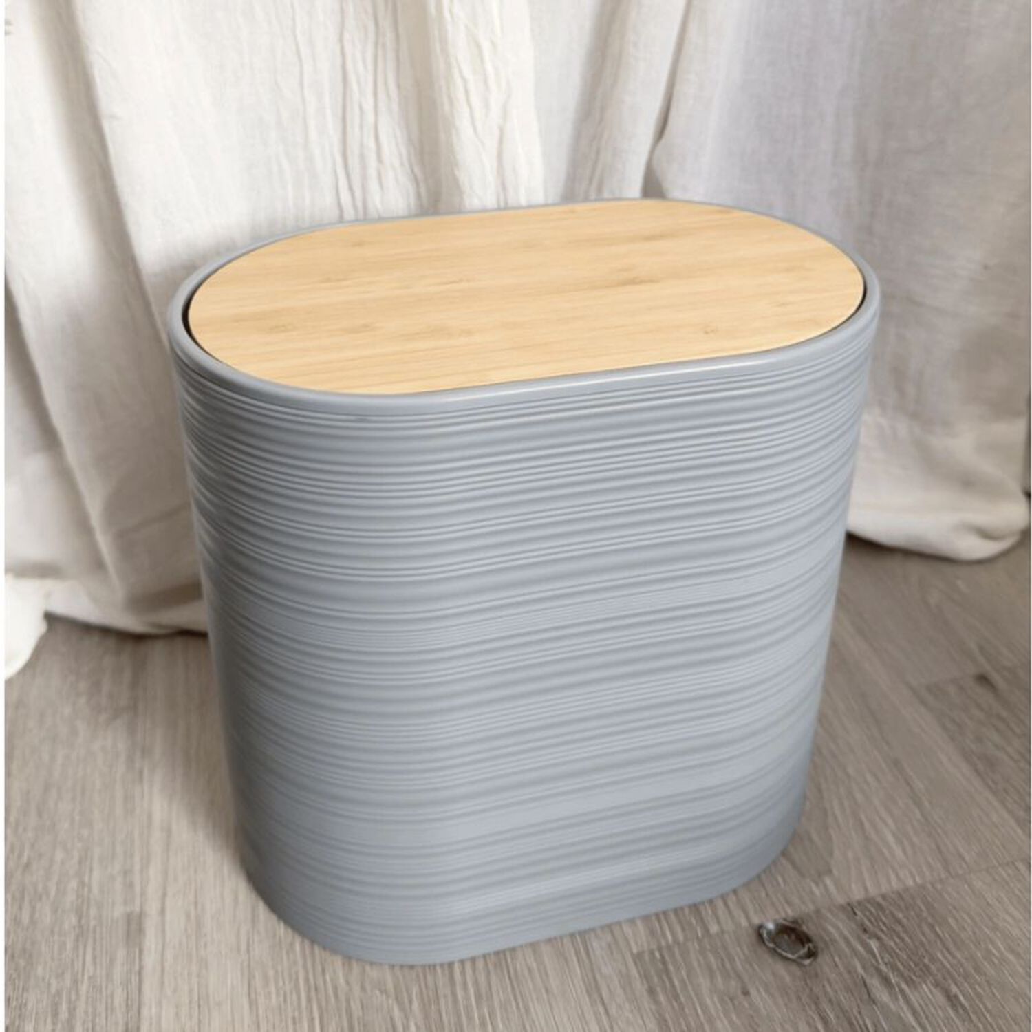 Cesto De Basura Papelera Oval Gris 24x25.5 Cm image number 1.0