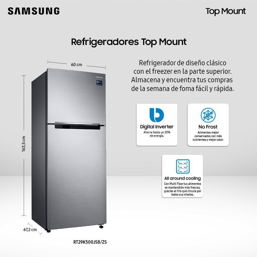 Refrigerador Top Freezer Samsung RT29K500JS8/ZS / No Frost / 300 Litros / A+ image number 4.0
