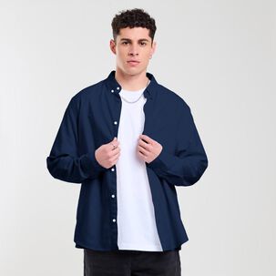 Camisa Lisa Slim Manga Larga Hombre Skuad