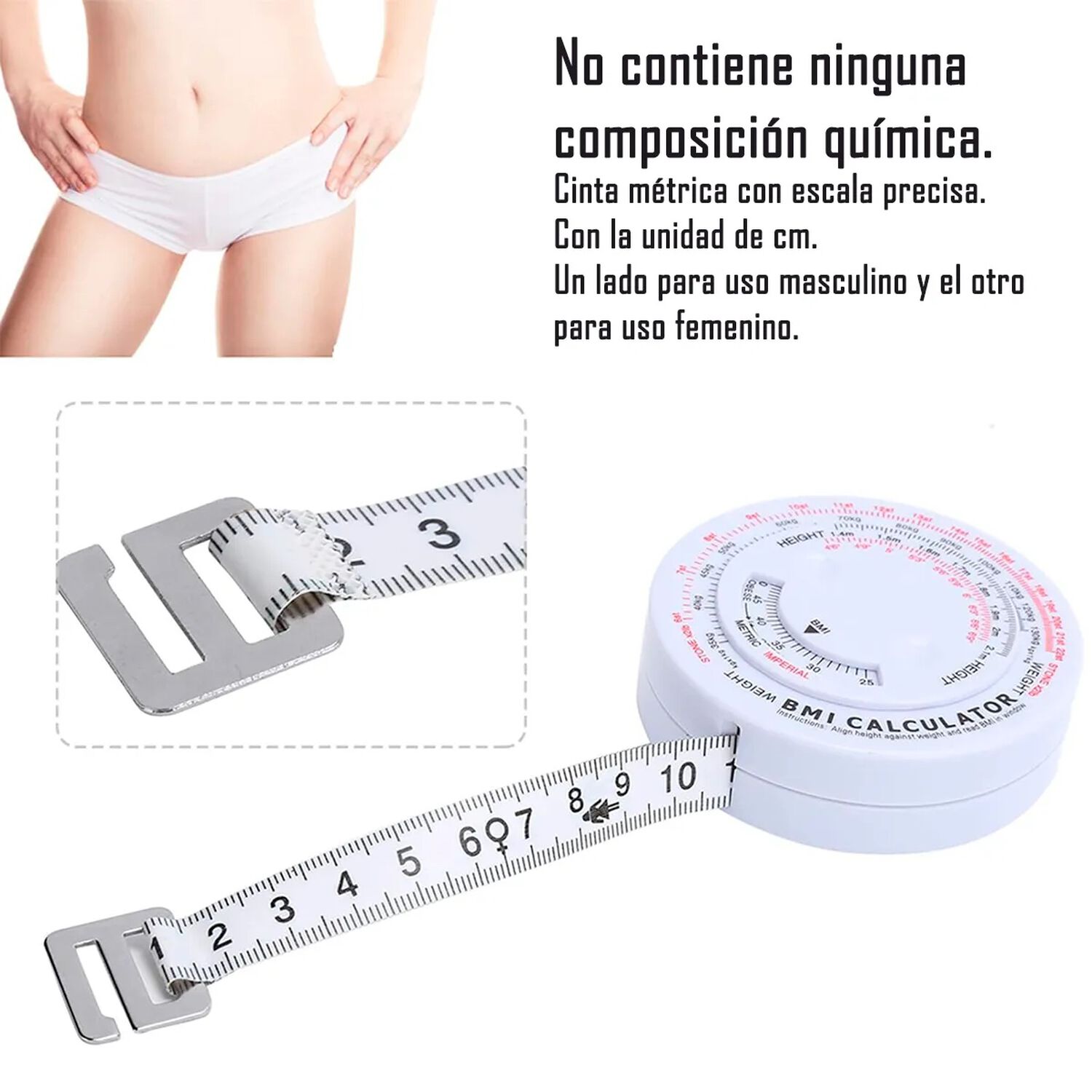 Cinta M&eacute;trica Huincha Indicador De Masa Corporal Imc image number 4.0