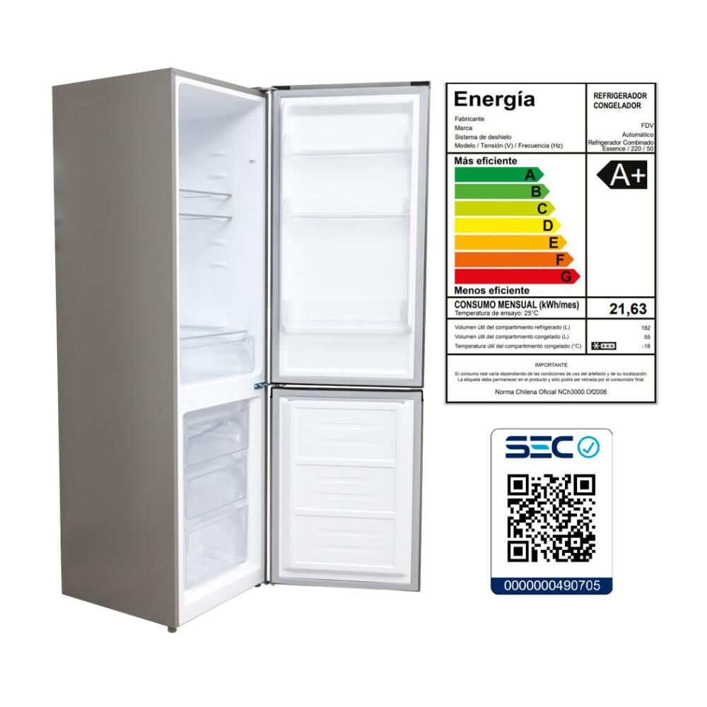 Refrigerador Bottom Freezer Fdv  Combinado Essence / No Frost / 237 Litros / A+ image number 4.0