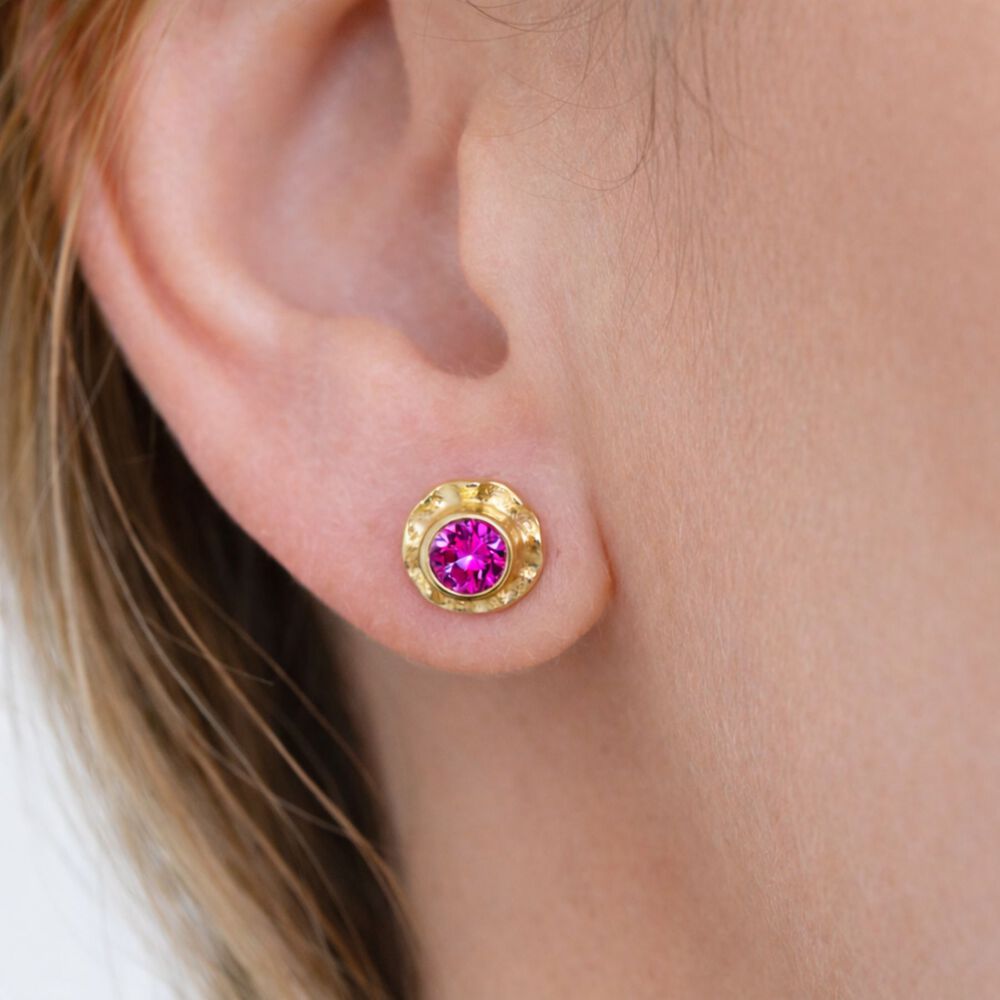Aros Abridores Chat&oacute;n Circ&oacute;n 5mm N2 Oro 14k A Presi&oacute;n Beb&eacute; Ni&ntilde;a Primeros Aros image number 2.0