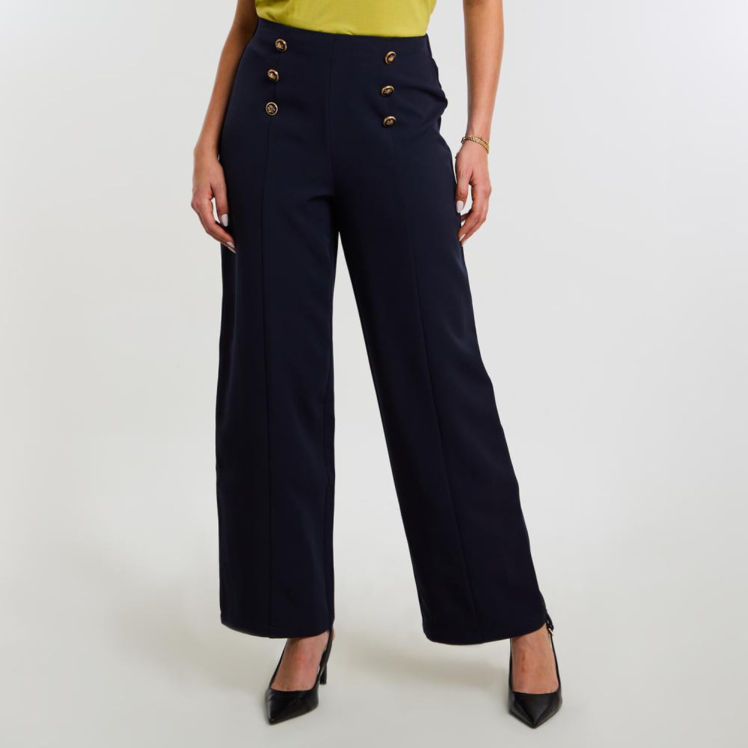 Pantal&oacute;n Pretina El&aacute;sticada Tiro Alto Mujer Kimera image number 0.0