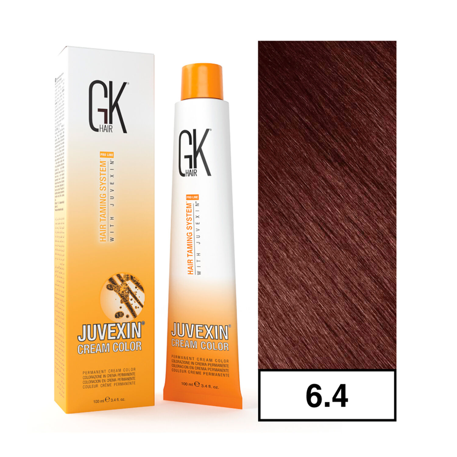 Gkhair - Tintura Cream Color Permanente Vegana 100ml + Oxidante - 6.4 Rubio Oscuro Cobrizo image number 0.0