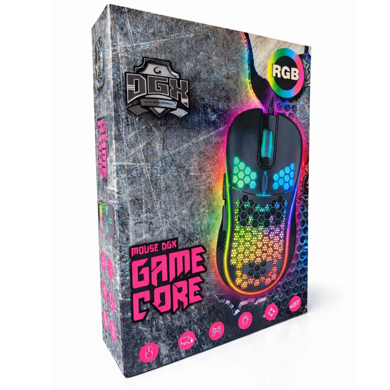 Mouse Gamer Dgx Core Rgb 7200 Dpi Max Ergon&oacute;mico image number 7.0