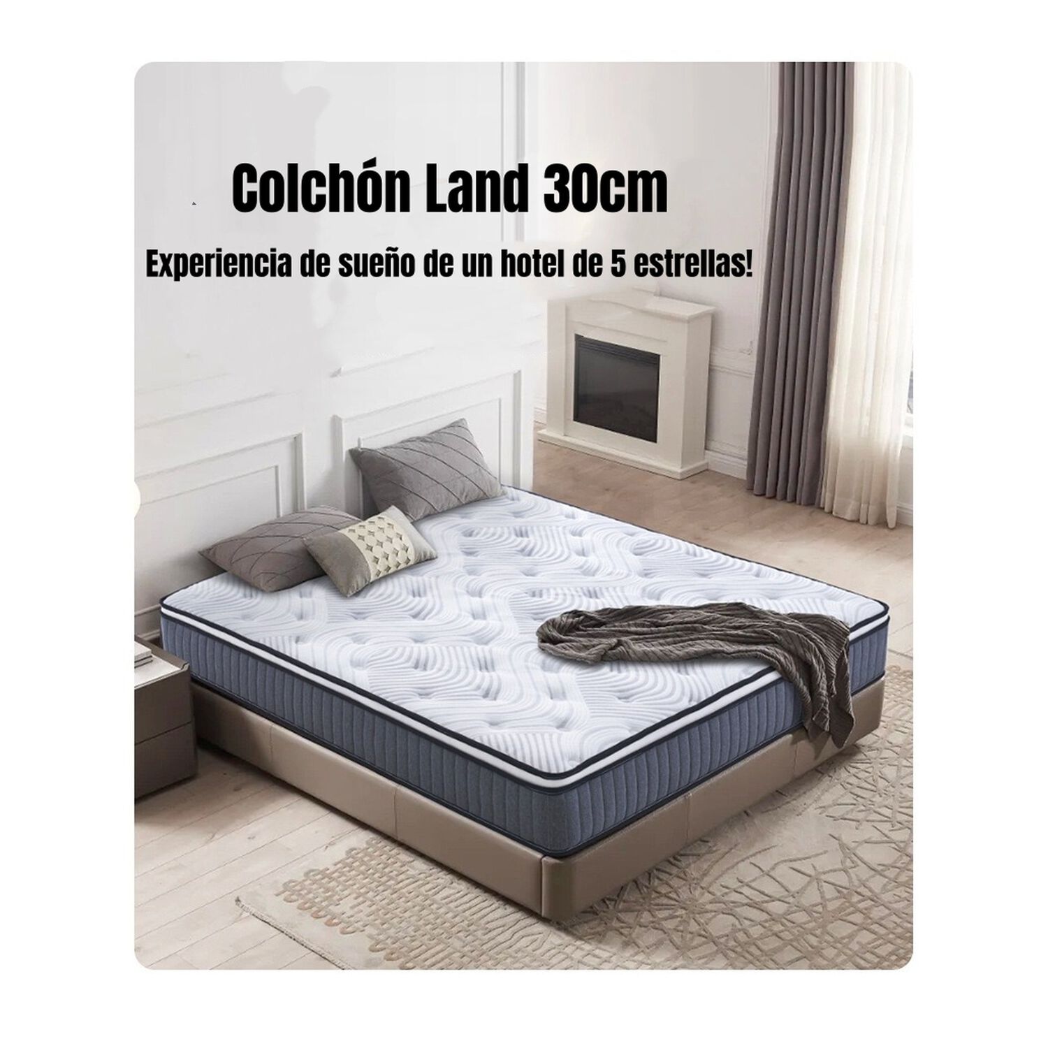 Colch&oacute;n King Comprimido Land Pocket 180x200x30cm image number 8.0