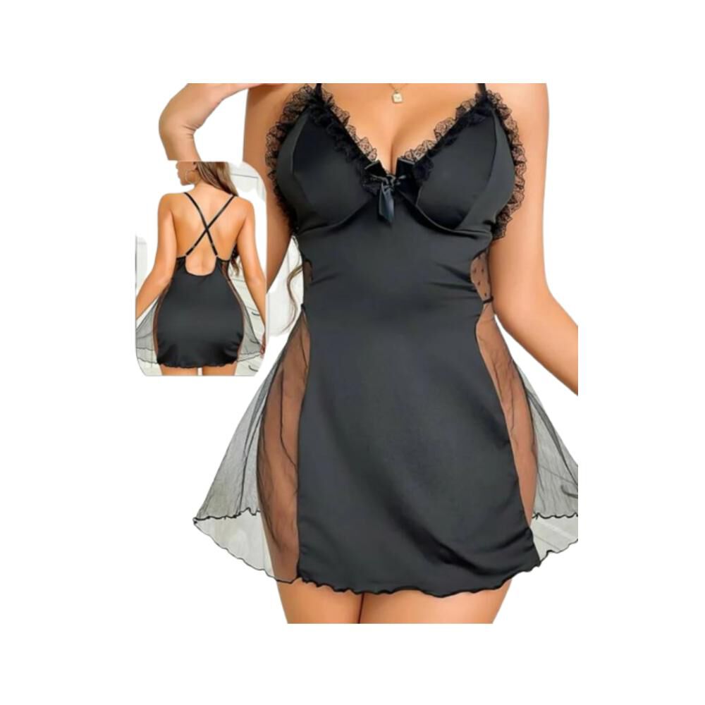 Lencería Erótica Camisón Malla Con Cuello En V Para Mujer image number 2.0
