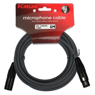 Cable Micr&oacute;fono Negro Kirlin 6mts Mpc-470pb-6