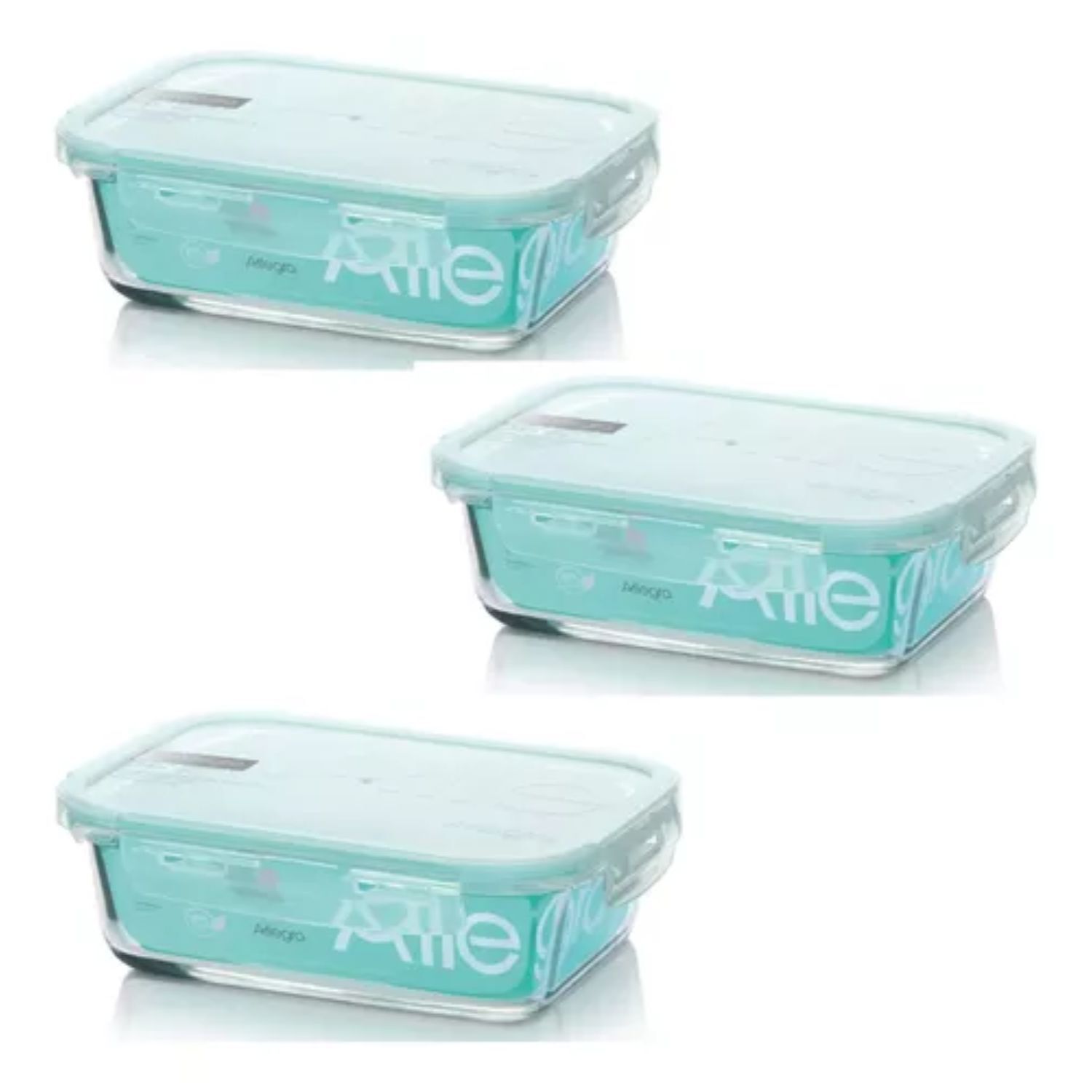 Pack 3 Contenedores Hermetico Vidrio Rectangular 750ml Allegra image number 0.0