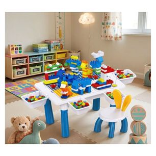Set De Juego Did&aacute;ctico Con Mesa Bloques Tipo Lego Para Ni&ntilde;os Con Silla