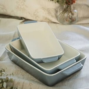 Set 3 Fuentes De Cer&aacute;mica Para Horno