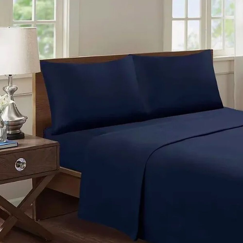 Juego De S&aacute;banas 1.5-188 Hilos Azul image number 0.0