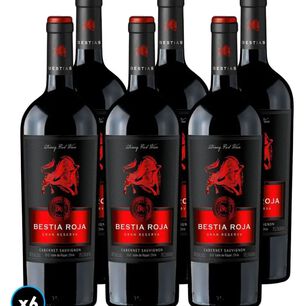 6x Vino Bestia Roja Gran Reserva Cabernet 750cc