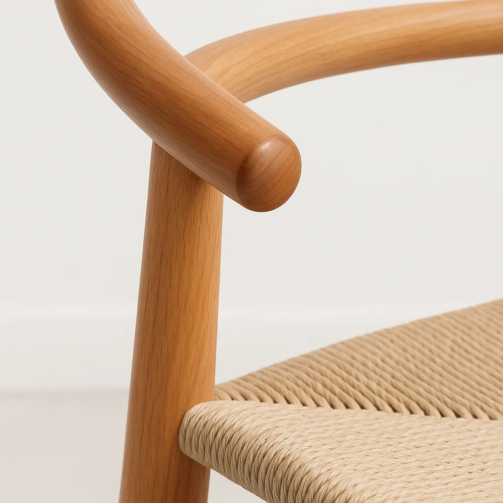 Silla Wishbone Madera Y Hilo De Cuerda - Natural image number 5.0