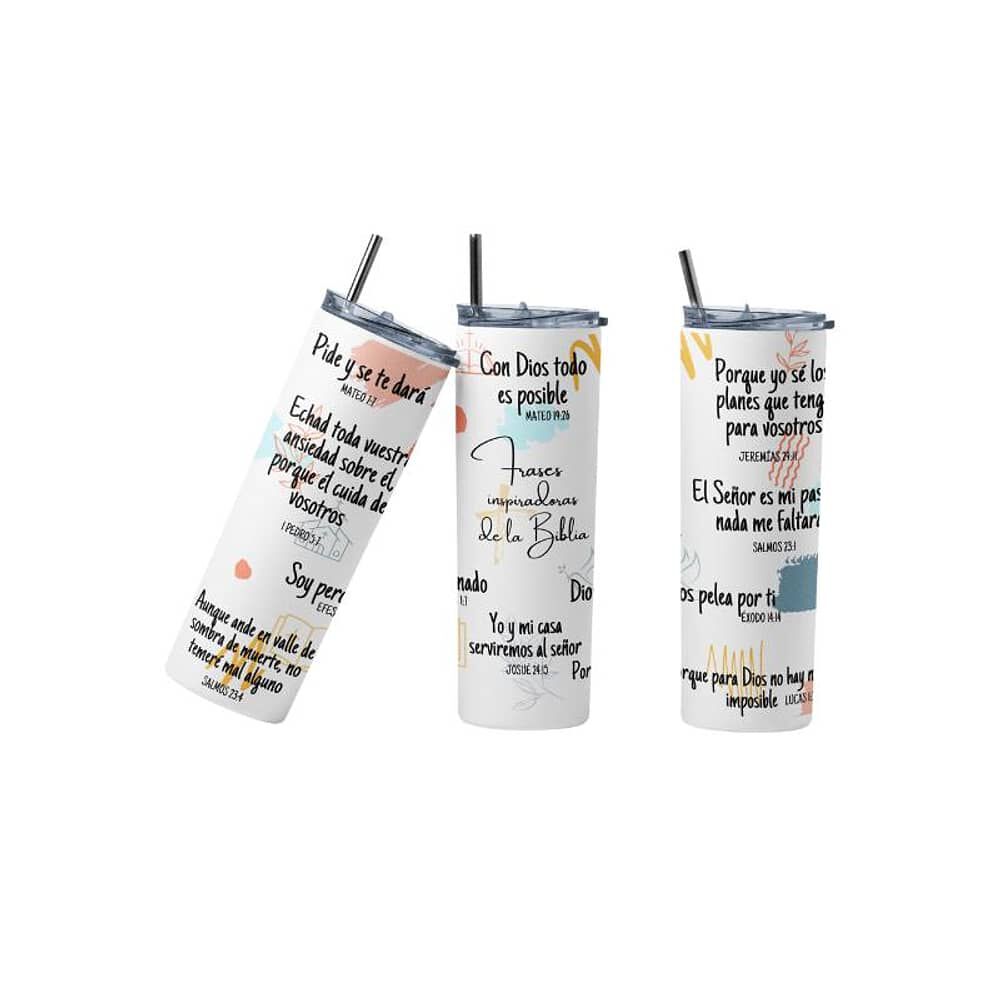 Termo Botella T&eacute;rmica Cristiano Con Vers&iacute;culos B&iacute;blicos Evang&eacute;lico Jes&uacute;s image number 0.0