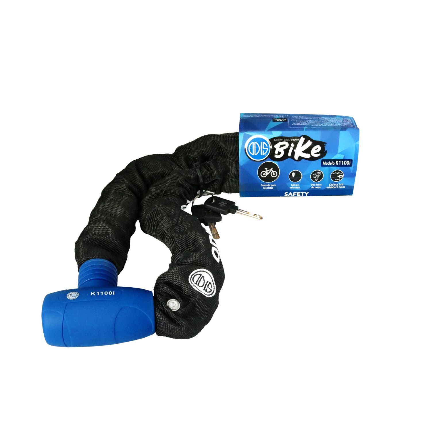 Candado Bicicleta Cadena Integrada Odis Bike 9,5mmx1m Llave Mapa image number 3.0