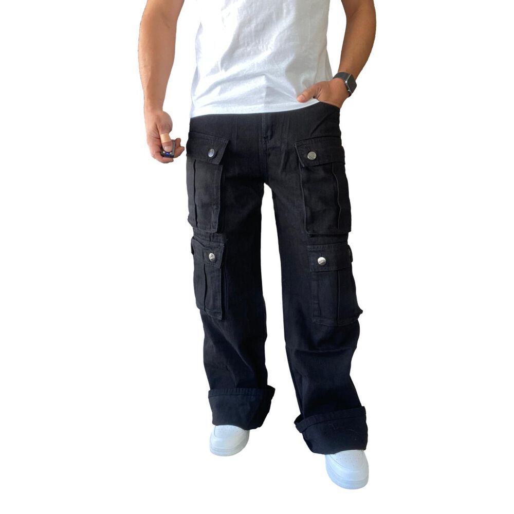 Jeans Diábolo Cargo Ancho Wide Leg Hombre image number 2.0