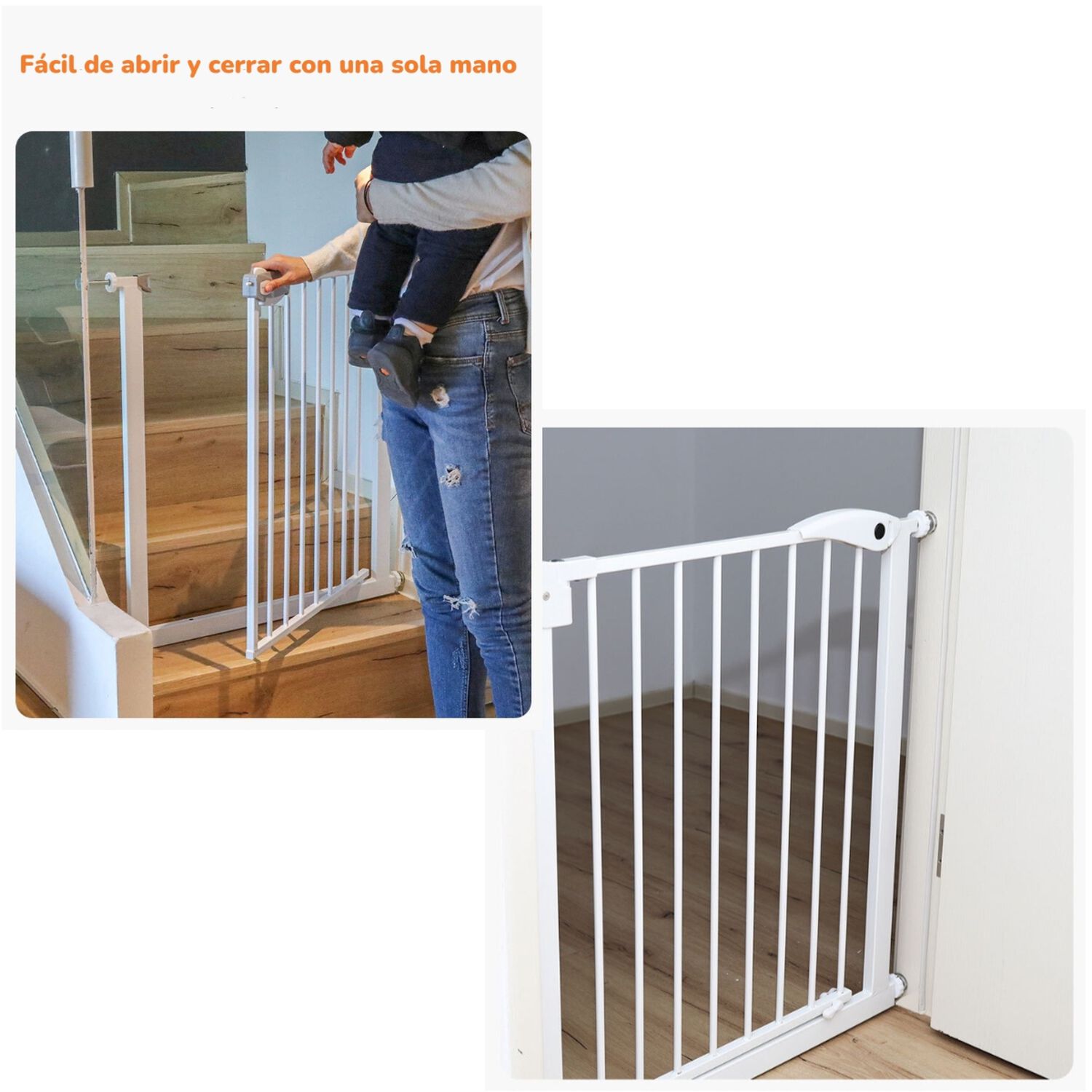 Puerta Seguridad Reja Expandible Para Beb&eacute; 77-92cm Lubabycas image number 4.0