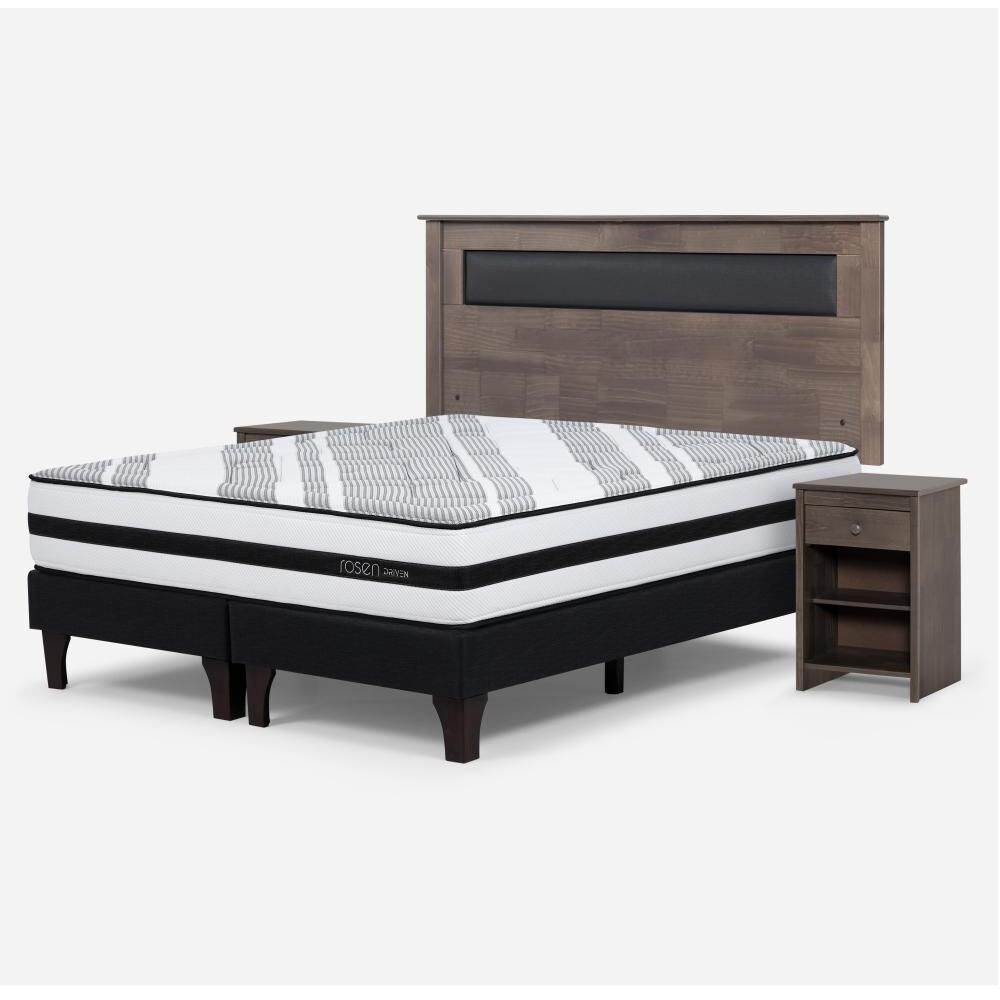 Cama Europea Rosen Driven / 2 Plazas / Base Dividida + Set De Maderas image number 1.0