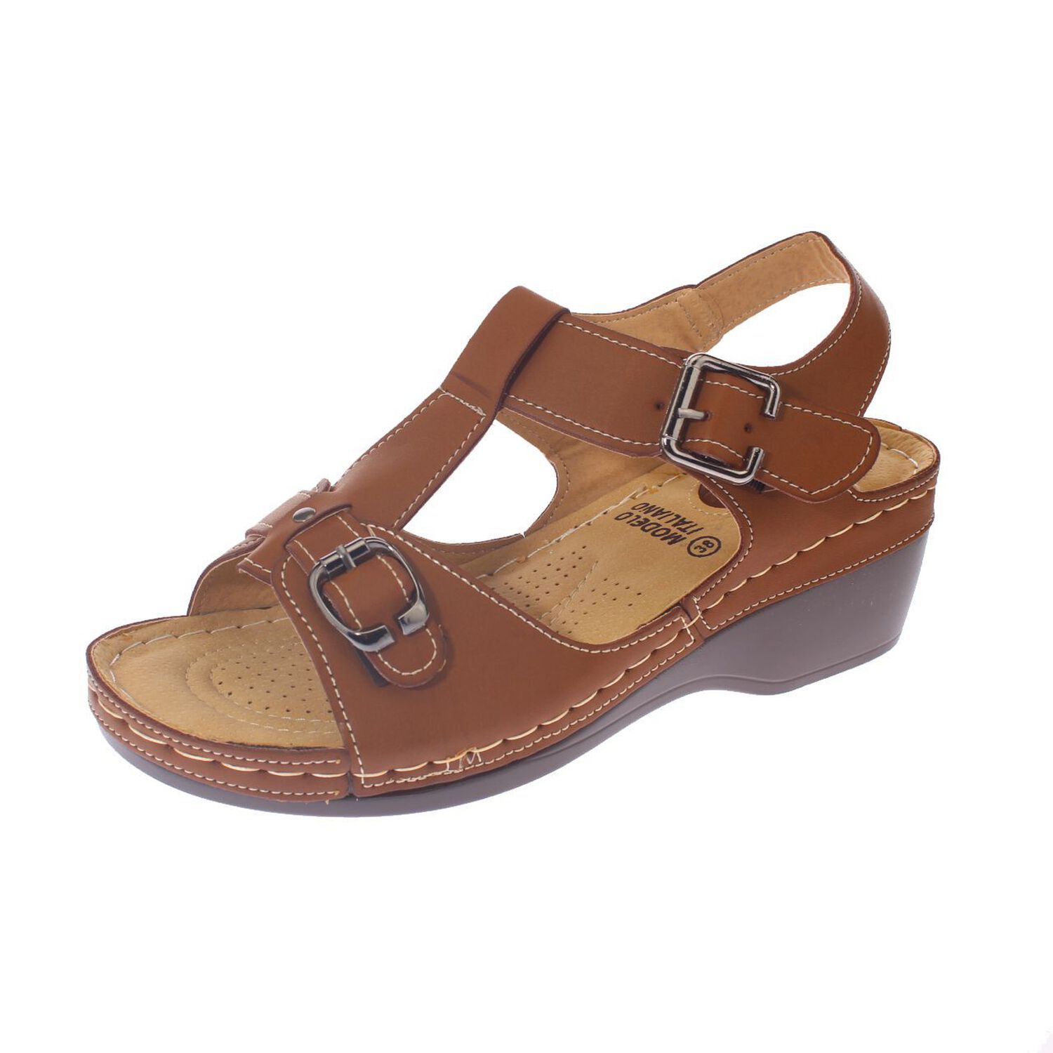 Sandalia Confort Caf&eacute; Modelo Italiano Art. 5ask73329brown image number 0.0