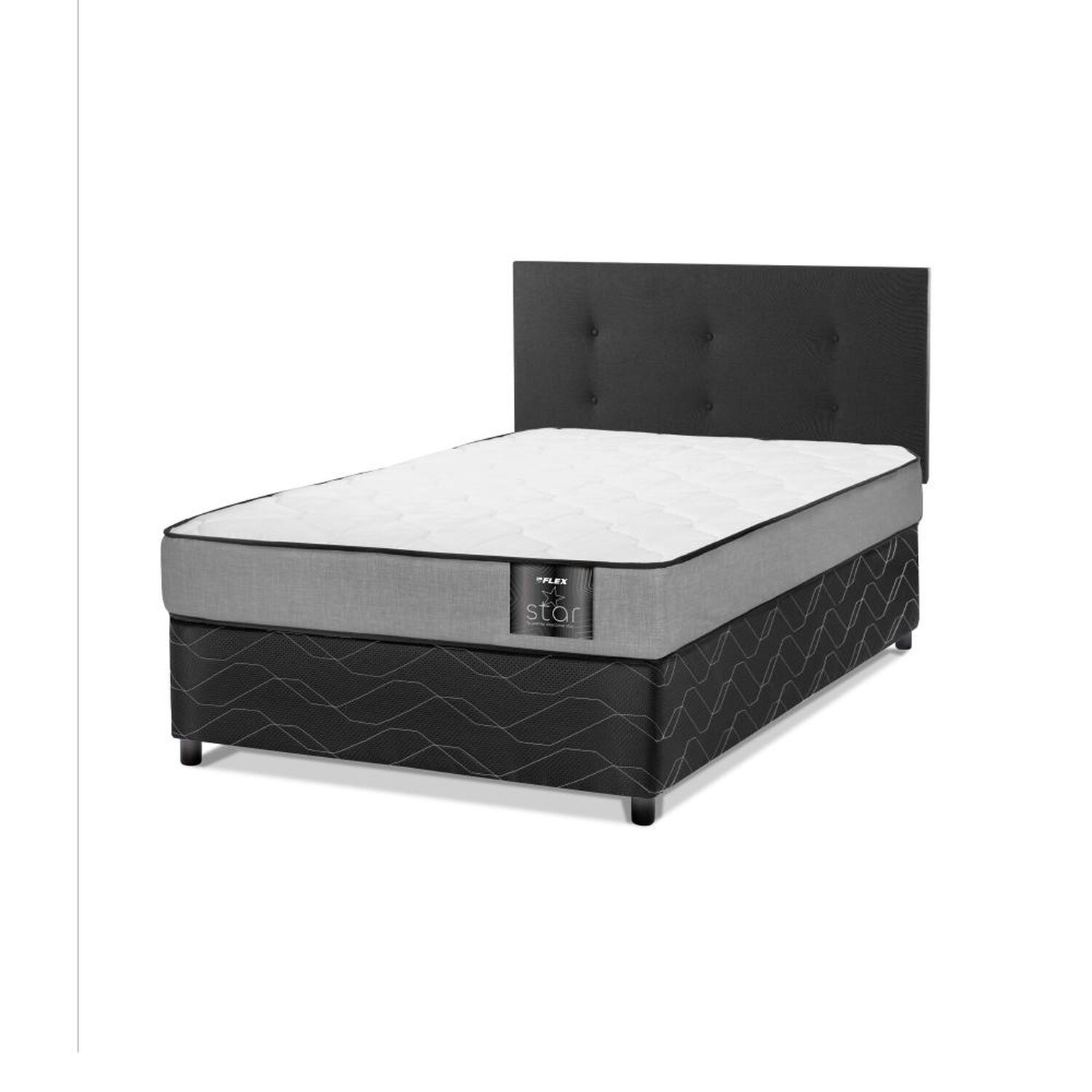 Cama Americana Flex Star / 1 Plaza / Base Normal + Respaldo image number 0.0