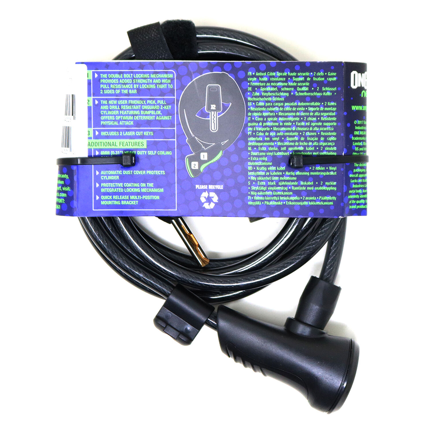 Candado Onguard Llave Espiral Ns Coil 180cmx8mm image number 5.0