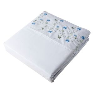 S&aacute;bana Andes 144 Hilos Bordado Celeste 1.5 Pl