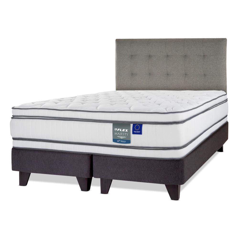 Cama Europea Flex Majesty / 2 Plazas / Base Dividida + Respaldo image number 1.0