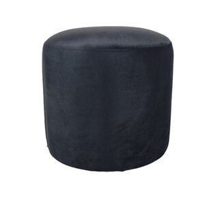 Pouf Redondo Felpa Negra