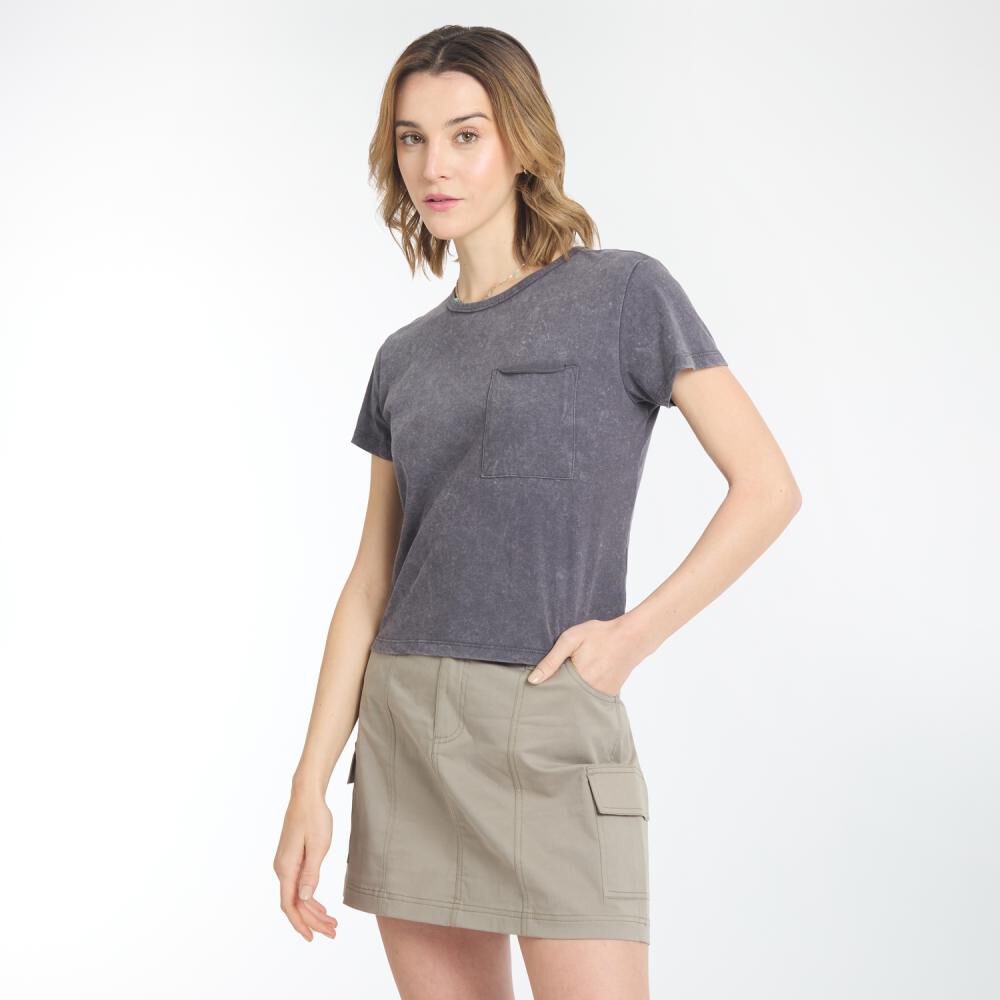Polera Con Lavado Manga Corta Cuello Redondo Mujer Ocean Pacific image number 2.0