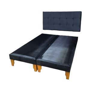 Cama Super King Felpa Negra