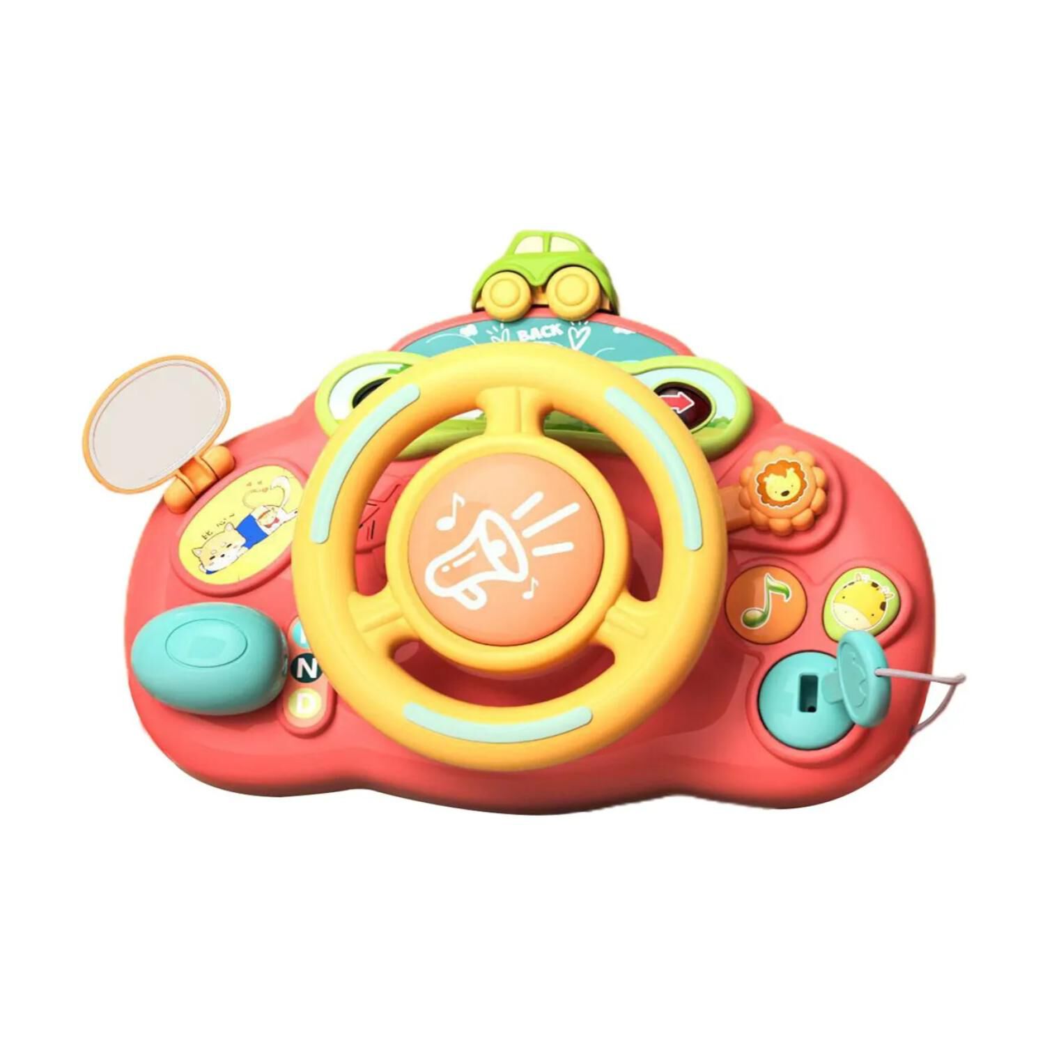 Juguete Simulador Volante Interactivo Sonido Rosa Infantil image number 0.0