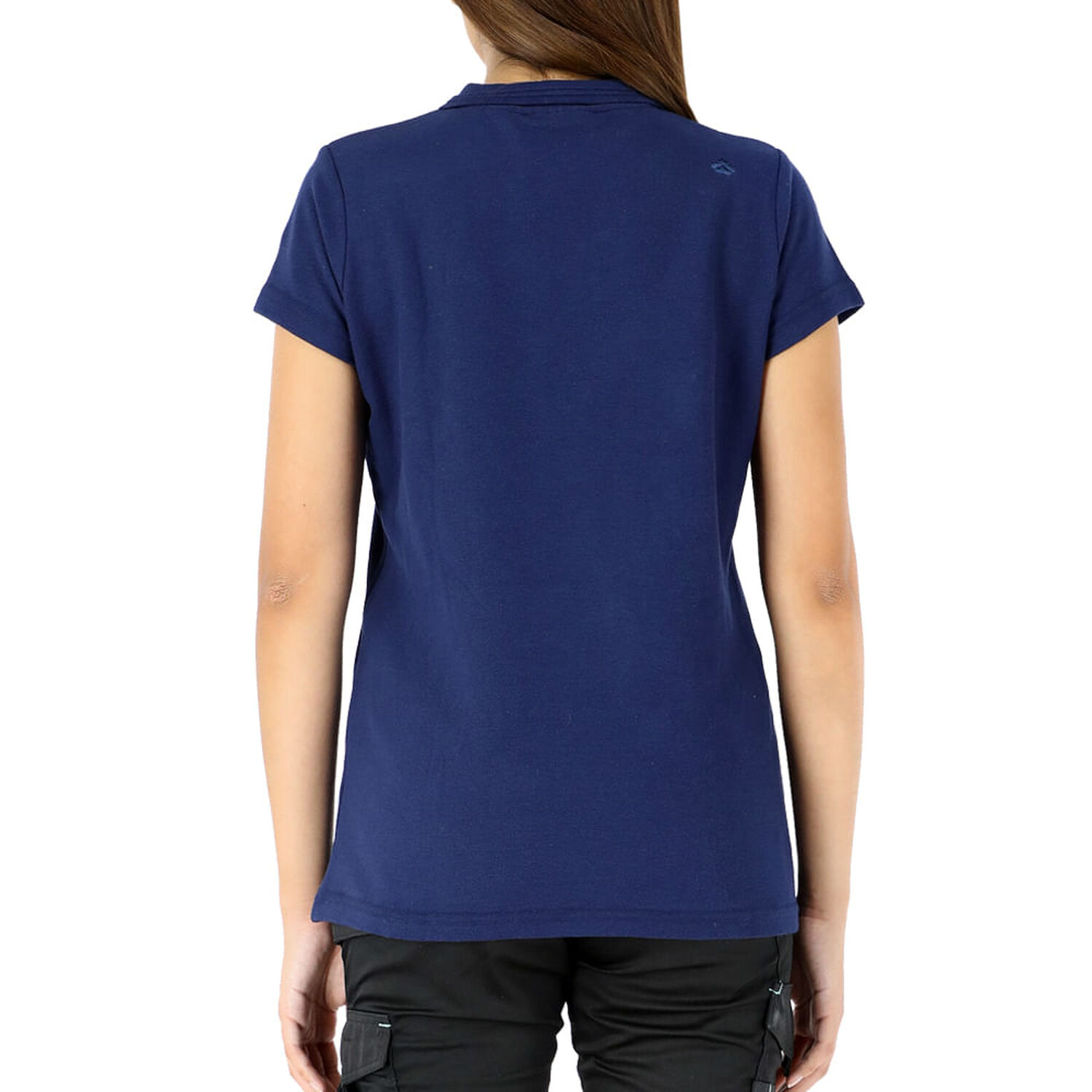 Polera Pique Quebec Manga Corta Azul Mujer image number 2.0