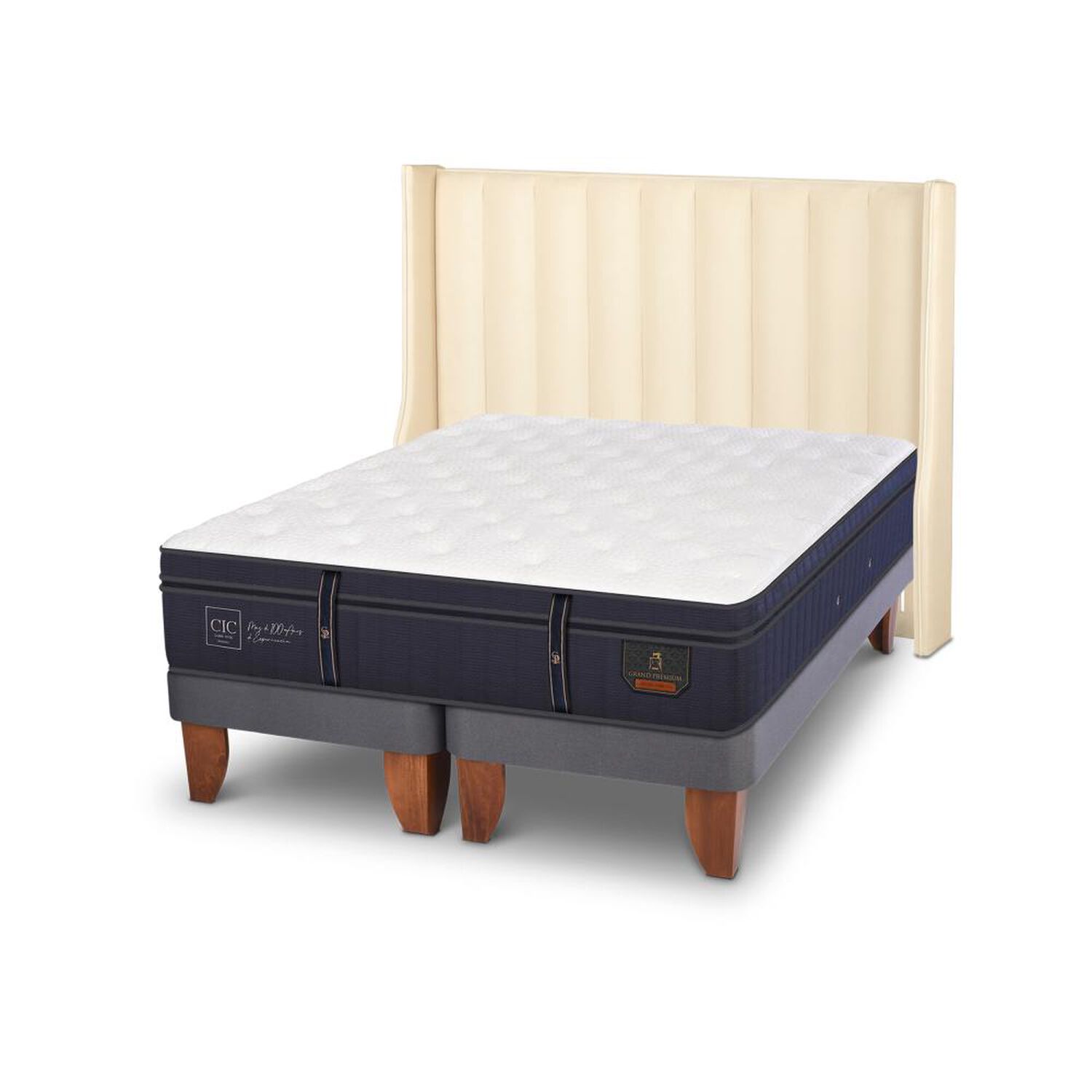 Cama Europea Cic Grand Premium / King / Base Dividida + Respaldo image number 4.0