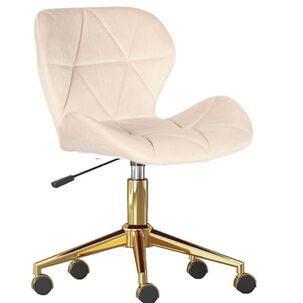 Silla Escritorio Mariposa Felpa Pedestal Dorado