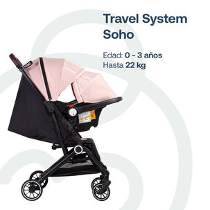 Coche Maleta Compacto Travel System Soho Rosa Bebesit