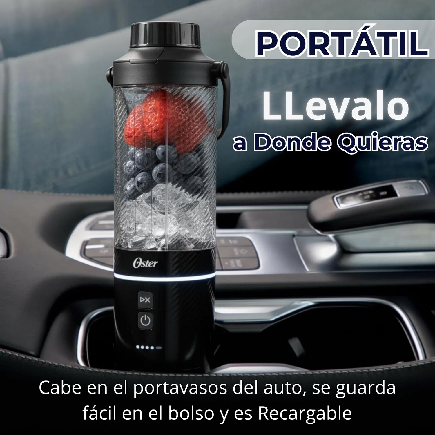 Oster Licuadora Port&aacute;til, Gomax, 590 Ml De Capacidad, Para Smoothies, Negro, Blstgfp-b20-000 image number 3.0