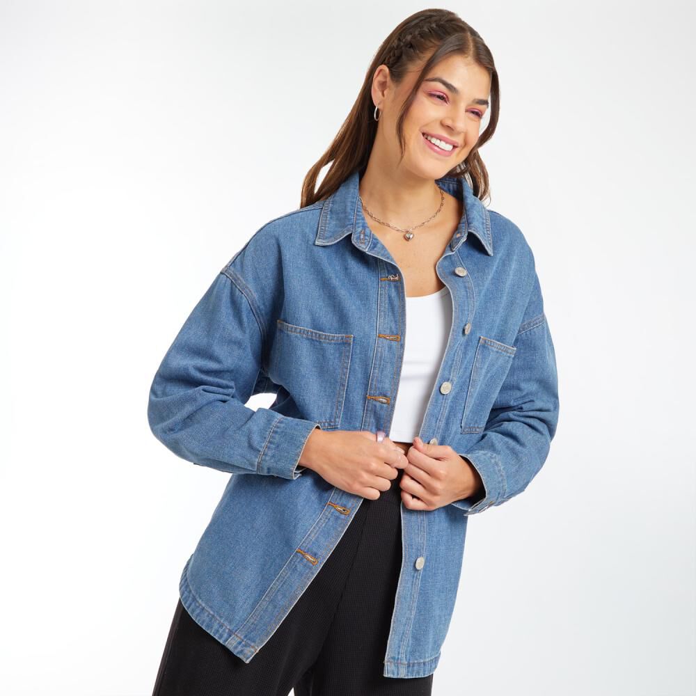 Chaqueta Sobrecamisa Oversize Cuello Cruzado Mujer Freedom image number 2.0