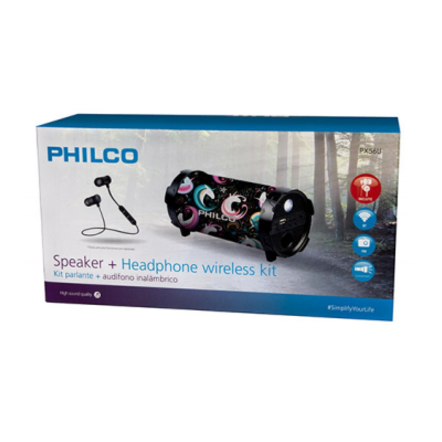 Pack Parlante Bluetooth 10w Dise&ntilde;o Audifonos Bluetooth image number 1.0