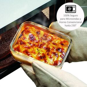 Pack 2 Contenedores Vidrio Hermetico Rect Alto 1025ml Glasslock