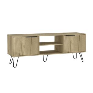 Rack Tv 65" 2 Puertas Caf&eacute; Claro Y Negro