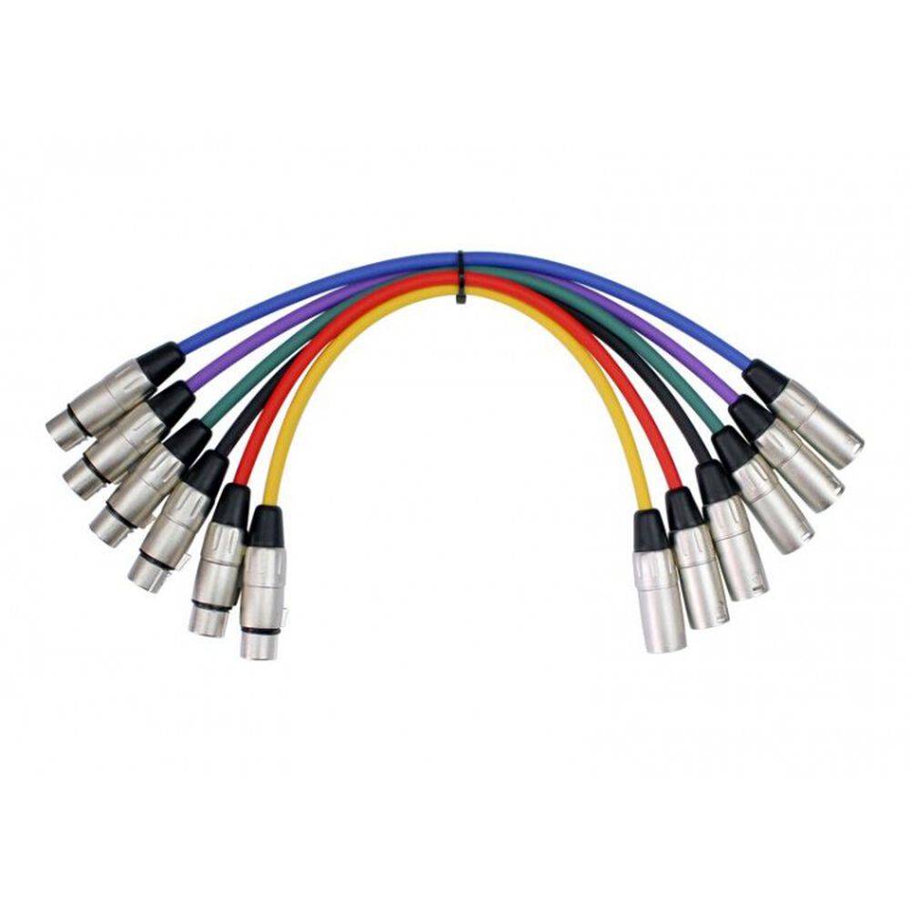Juego 6 Cables Microfono 0,6m Xlr Macho-hembra Mp6-480-0.6m image number 1.0