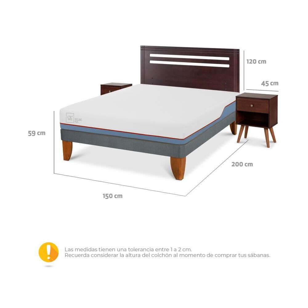 Cama Europea Cic Excellence Plus / 2 Plazas / Base Normal + Set De Maderas image number 2.0