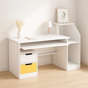 Escritorio Con Cajones Y Repisas Blanco Buenos Aires