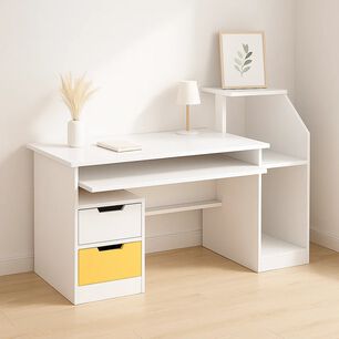 Escritorio Con Cajones Y Repisas Blanco Buenos Aires