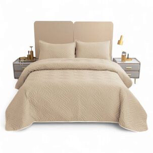 Colcha De 1.5 Plazas Cobertor Para Cama 180cm X 230cm Quilt De Verano Cubrecama Color Beige