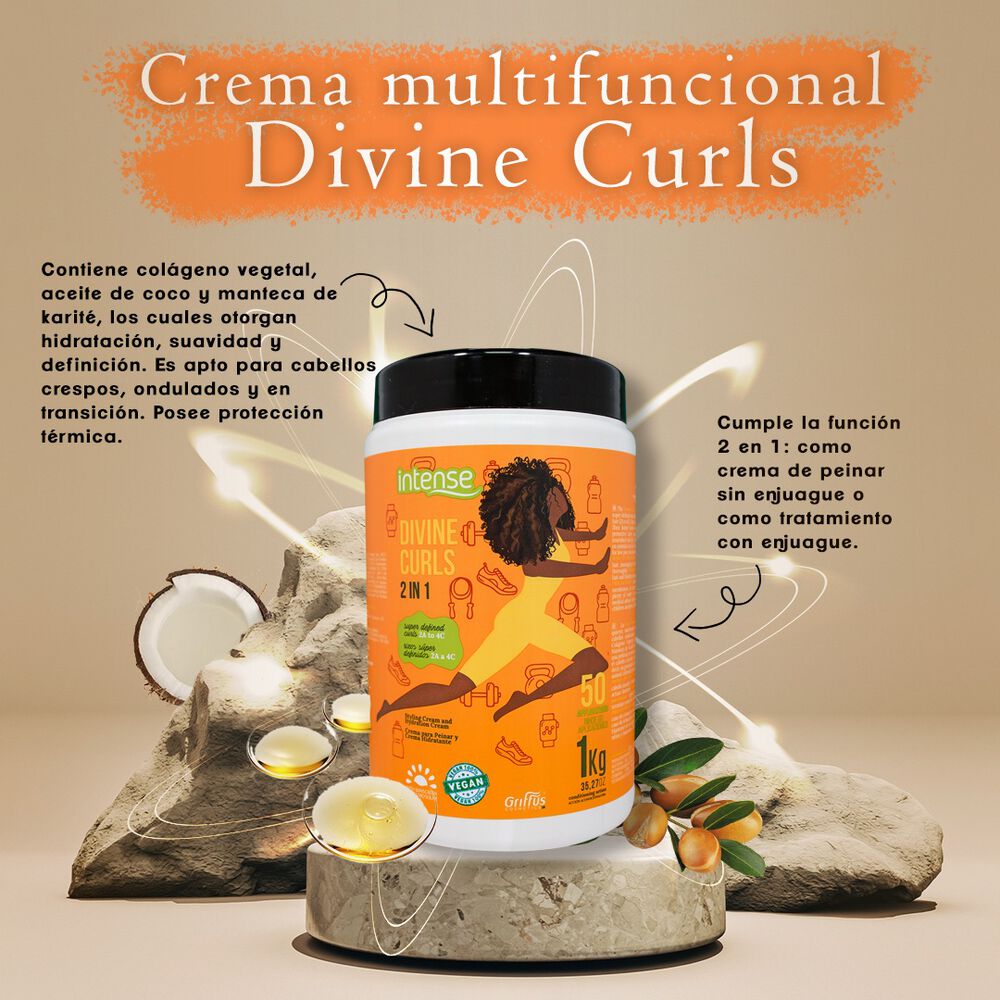 Mascara Divine Curls Intense 2en1 De 1kg Griffus image number 2.0