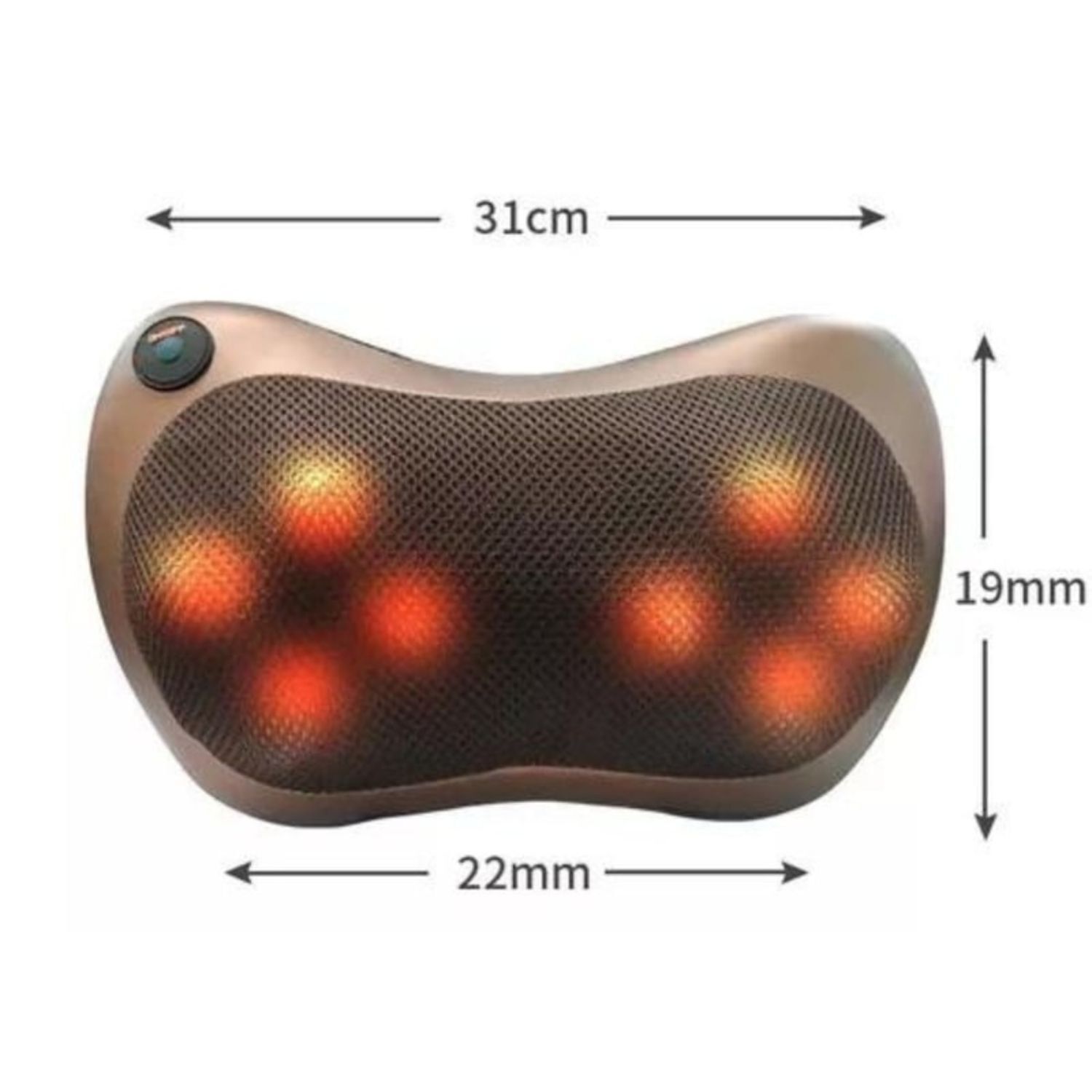 Almohada Masajeadora Chica 30cm Ideal Relajaci&oacute;n Marr&oacute;n image number 3.0