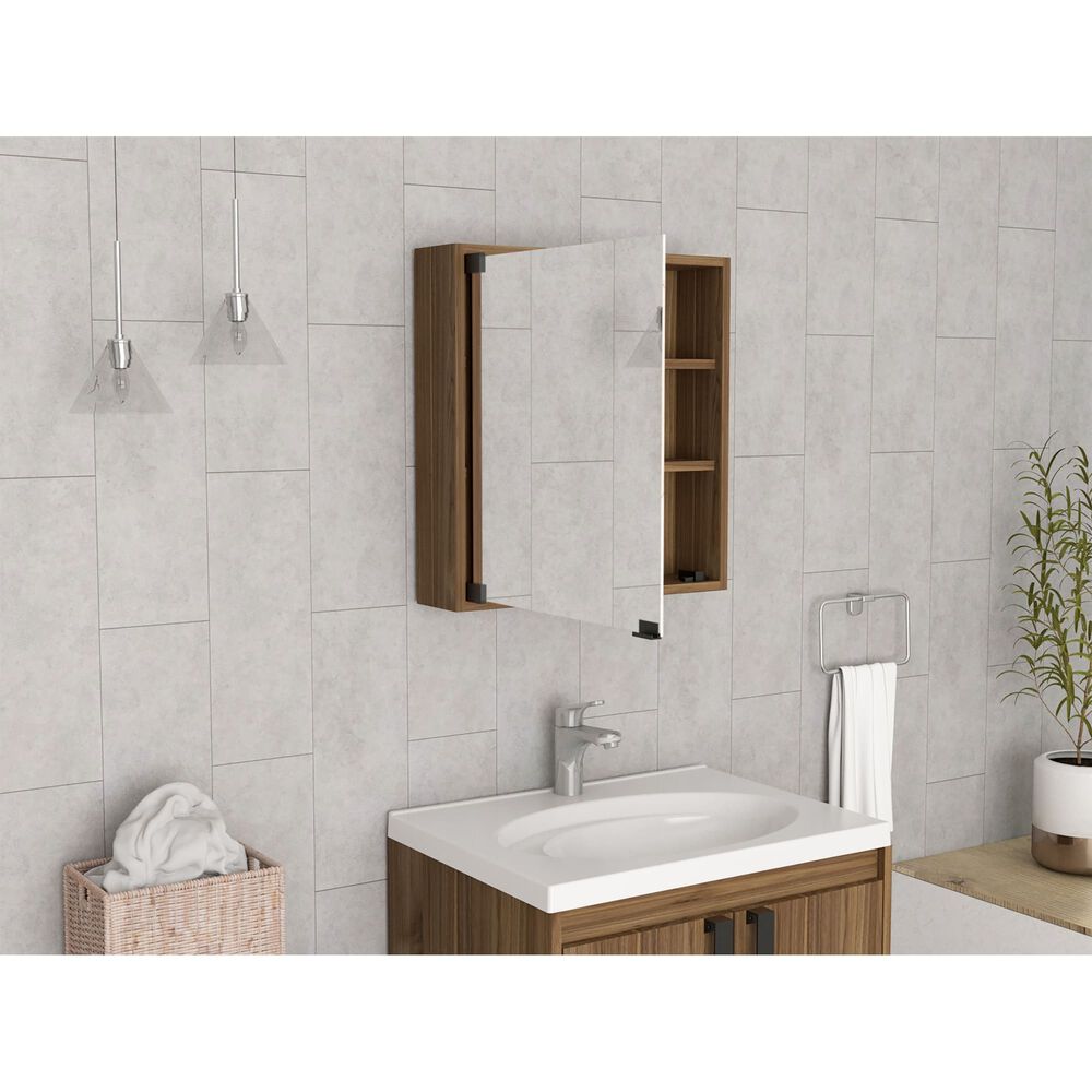 Mueble Botiquin De Baño Con Espejo 53x50x12.5 Cm Café Oscuro image number 5.0